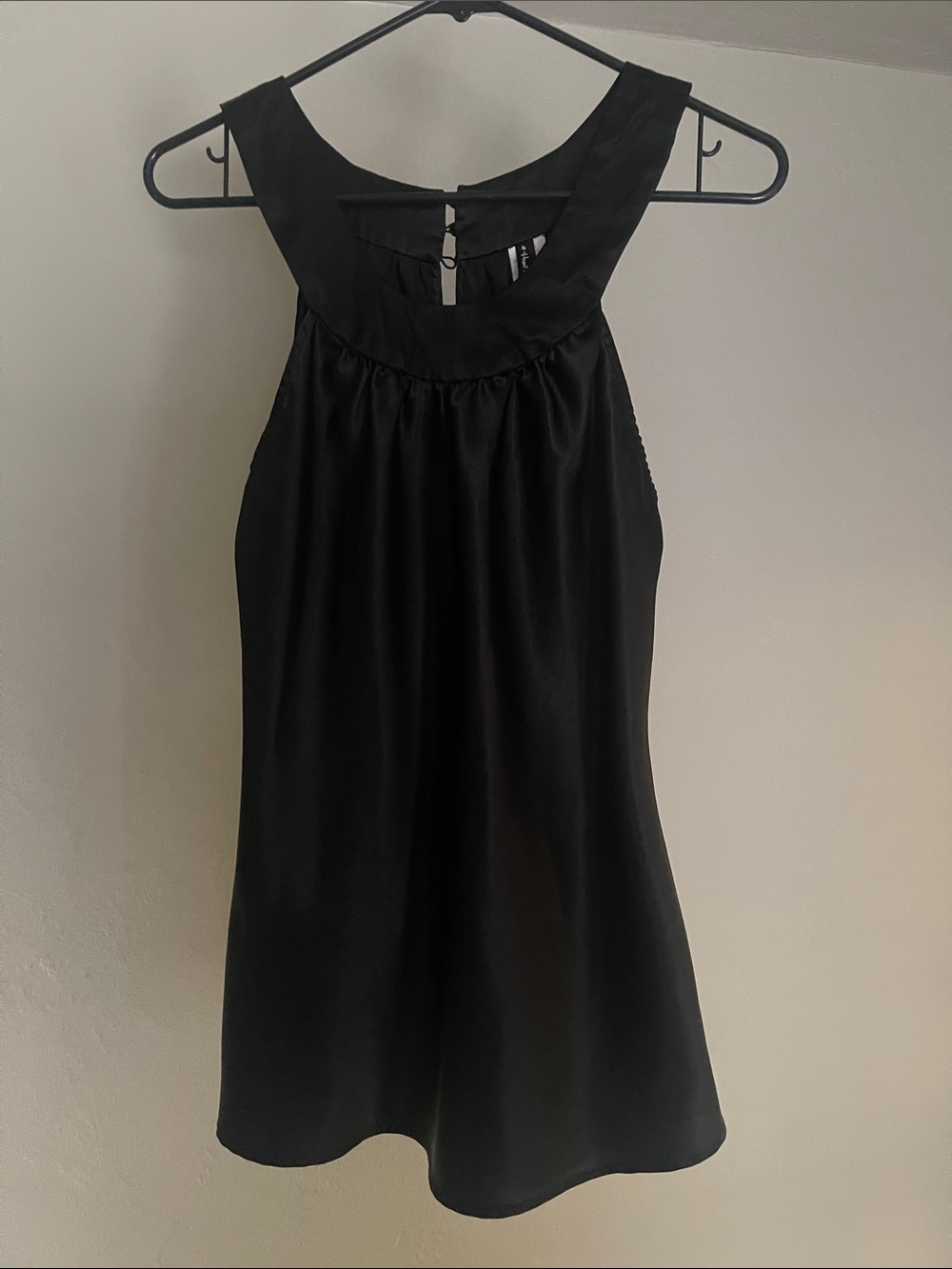 Heart Soul Black Satin Halter Neck Blouse